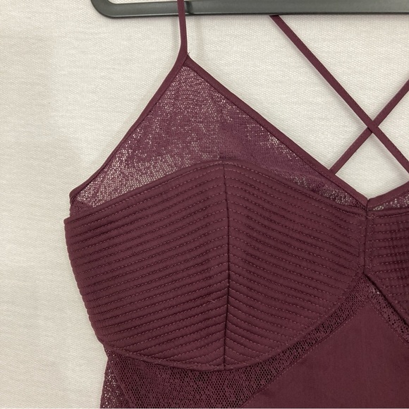 Talula Burgundy Lace Trim Cami Top - Picture 6 of 12